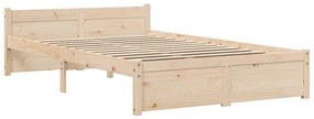 vidaXL Πλαίσιο Κρεβατιού 120 x 190 εκ. από Μασίφ Ξύλο Small Double