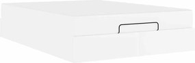 vidaXL Σκελετός κρεβατιού με στρώμα με στρώμα 2 pcs Λευκό PVC
