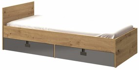 Κρεβάτι Akron N106, Μονόκλινο, Γκρι, 90x200, Πλαστικοποιημένη μοριοσανίδα, Τάβλες για Κρεβάτι, 93x203x71cm, 63 kg | Epipla1.gr