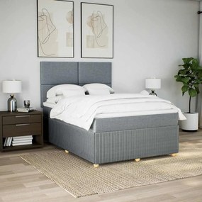 vidaXL Κρεβάτι Boxspring με Στρώμα Αν. Πράσινο 160x200εκ Υφασμάτινο