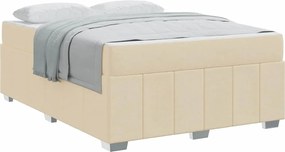 vidaXL Σκελετός Κρεβατιού με στρώμα Κρεμ 140 x 200 cm ύφασμα
