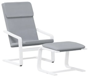 vidaXL Πολυθρόνα Relax Ανοιχτό Γκρι Υφασμάτινη με Υποπόδιο