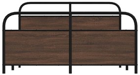 vidaXL Σκελετός Κρεβ. Χωρίς Στρώμα Καφέ Δρυς 160x200 εκ. Μεταλλικό