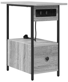 vidaXL Κομοδίνο Γκρι sonoma 60 x 30 x 61 εκ Επεξεργασμένο ξύλο