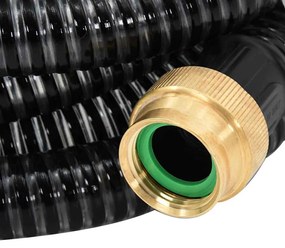 vidaXL Σωλήνας Αναρρόφησης Ορειχ. Συνδέσεις Μαύρος 20 μ/1,1&quot; PVC