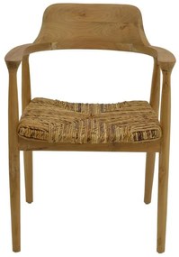 Καρέκλα - Πολυθρόνα Denverone φυσικό teak ξύλο-banana σχοινί 57x54x79εκ 57x54x79 εκ.