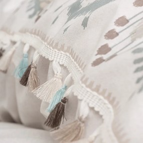 Σετ παπλωματοθήκη Asilo Cotton Box 4 τμχ Διπλή (200x220) χρώμα καφέ - λευκό