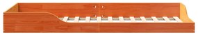 vidaXL Κρεβάτι δαπέδου Καφέ κεριού 90 x 220 cm Μασίφ ξύλο πεύκου