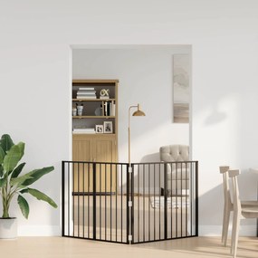 vidaXL Πόρτα Σκύλου 2 pcs Μαύρο 100 x 80 cm Επικαλυμμένος Χάλυβας