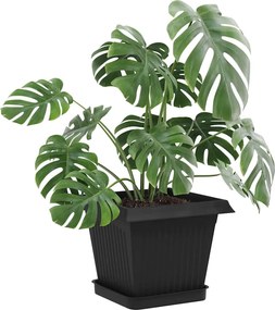 vidaXL Γλάστρες φυτών 24 τμχ. Μαύρο Πλαστικό