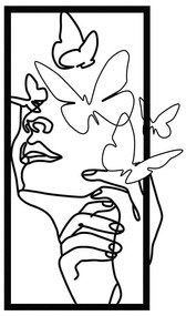 Διακοσμητικό Τοίχου Butterfly Face 279ENZ1876 35,5x60cm Black Wallity Μέταλλο