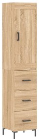 vidaXL Μπουφές Sonoma δρυς 34,5 x 34 x 180 εκ. από Επεξεργασμένο Ξύλο