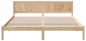 vidaXL Σκελετός Κρεβατιού Καφέ 200 x 200 cm Μασίφ ξύλο πεύκου