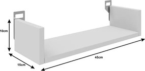 Ραφιέρα τοίχου Derva pakoworld σε λευκή απόχρωση 45x15x10cm