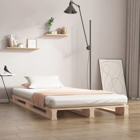 vidaXL Κρεβάτι Παλέτες 75 x 190 εκ. Μασίφ Ξύλο Πεύκου Small Single