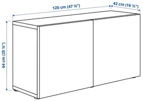 BESTÅ ραφιέρα με πόρτες, 120x42x64 cm 190.477.57