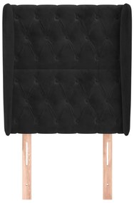 vidaXL Κεφαλάρι με Πτερύγια Μαύρο 83x23x118/128 εκ. Βελούδινο