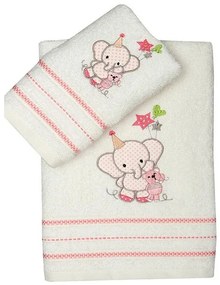 Σετ πετσέτες κεντητές Elephant 03 Pink
