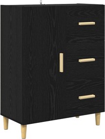 vidaXL Highboard Μαύρη Οξυά 69,5 x 32,5 x 180 εκ Επεξεργασμένο ξύλο