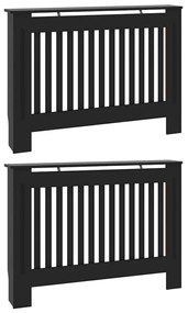 vidaXL Καπάκι Καλοριφέρ 2 pcs Μαύρο 112 x 19 x 81,5 εκ.