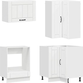 vidaXL Μονάδα κουζίνας LUCCA 8 pcs Γυαλιστερό Λευκό Επεξεργασμένο Ξύλο
