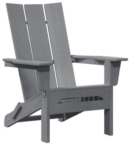 vidaXL Αναδιπλούμενη Καρέκλα Adirondack Ανοιχτό γκρι 74,5x80,5x90 εκ HDPE