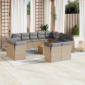 vidaXL Patio Sofa Set 12-θέσια Μίξη μπεζ και ανοιχτό γκρι