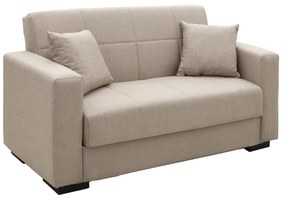 Καναπές-κρεβάτι με αποθηκευτικό χώρο διθέσιος Vox  κρεμ ύφασμα 155x85x