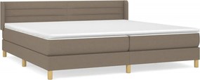vidaXL Κρεβάτι Boxspring με Στρώμα Taupe 200x200 εκ. Υφασμάτινο
