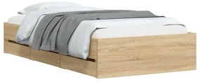 vidaXL Πλαίσιο Κρεβατιού με συρτάρια Sonoma Δρυς 90x200εκ. Επεξ. Ξύλο