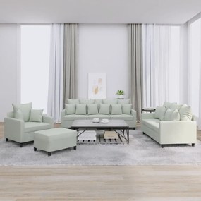 vidaXL Σετ Σαλονιού 4 Τεμαχίων Ανοιχτό Γκρι Βελούδινο με Μαξιλάρια