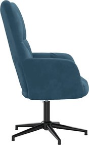 vidaXL Πολυθρόνα Relax Μπλε Βελούδινη