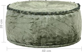 vidaXL Πουφ Στρογγυλό Πράσινο 40 x 20 εκ. Βελούδινο