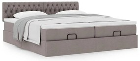 vidaXL Οθωμανικό κρεβάτι με στρώματα Taupe 160x200cm ύφασμα