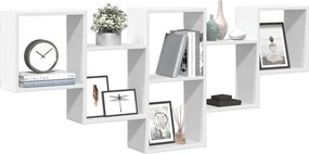 vidaXL Ραφιέρα Τοίχου Λευκό 159x18x66 εκ. από Επεξ. Ξύλο