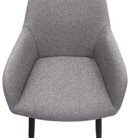 Πολυθρόνα τραπεζαρίας Monica Megapap ανοιχτό μπεζ ύφασμα - μεταλλικό μαύρο πόδι 54x57x84εκ.