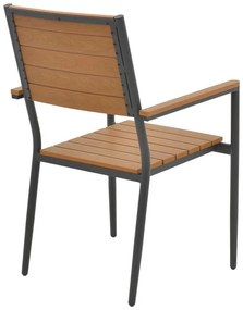 Καρέκλα - Πολυθρόνα Vitality αλουμίνιο ανθρακί- plywood φυσικό 60x56.3x89 εκ. 60x56.3x89 εκ.