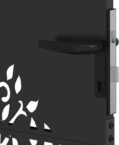 vidaXL Πύλη Κήπου Μαύρο 85 x 100 cm Ατσάλι με Επικάλυψη Πούδρας