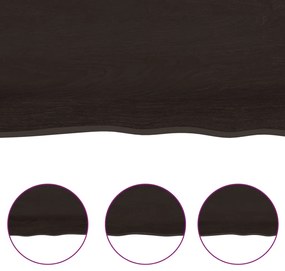 vidaXL Επιφ. Τραπεζιού Σκούρο Καφέ 60x50x2 εκ Επεξ. Μασίφ Ξύλο Δρυός