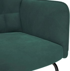 vidaXL Κουνιστή Πολυθρόνα Σκούρο Πράσινο Βελούδινη