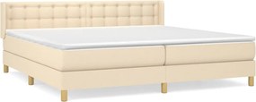 vidaXL Κρεβάτι Boxspring με Στρώμα Κρεμ 200x200 εκ. Υφασμάτινο