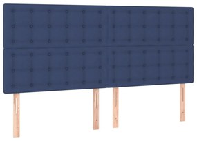 Κεφαλάρι Κρεβατιού LED Μπλε 200x5x118/128 εκ. Υφασμάτινο - Μπλε
