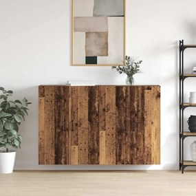 vidaXL Ντουλάπια Τοίχου 2 pcs Παλαιό ξύλο 69.5 x 34 x 90 εκ.