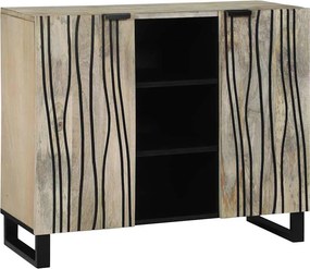 vidaXL Πλαϊνό Γραφείο Λευκό 90 x 33 x 75 εκ Μασίφ ξύλο μάνγκο