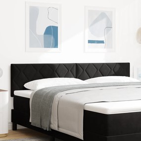 vidaXL LED Κεφαλάρι Σχέδιο Διαμαντενίων Μπλοκ Μαύρο 180 εκ. Βελούδο