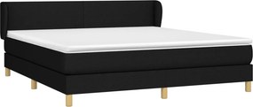 vidaXL Κρεβάτι Boxspring με Στρώμα Μαύρο 160x200 εκ. Υφασμάτινο