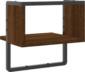 vidaXL Ράφι Τοίχου με Μπάρα Καφέ Δρυς 30 x 25 x 30 εκ.