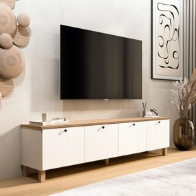 Έπιπλο Τηλεόρασης Λευκό / Δρυς ICRAS 180x34.1x45.6