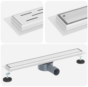 vidaXL Σιφόνι ντους 2-σε-1 με 360° σιφόνι Ασημί 60 cm