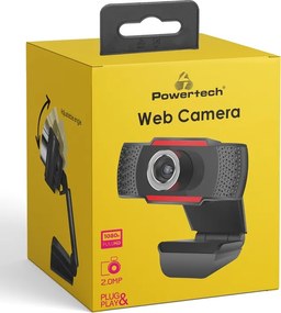 WEB κάμερα POWERTECH PT-1078 2.0MP Full HD (1920 x 1080) Plug &amp; Play 1.35m μαύρη